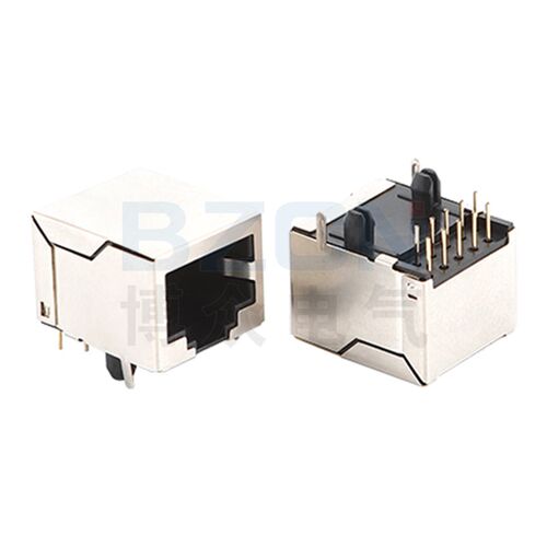 56A-1(10P10C)RJ45/RJ48网络插座 10芯针网口 全包带屏蔽母座卧式