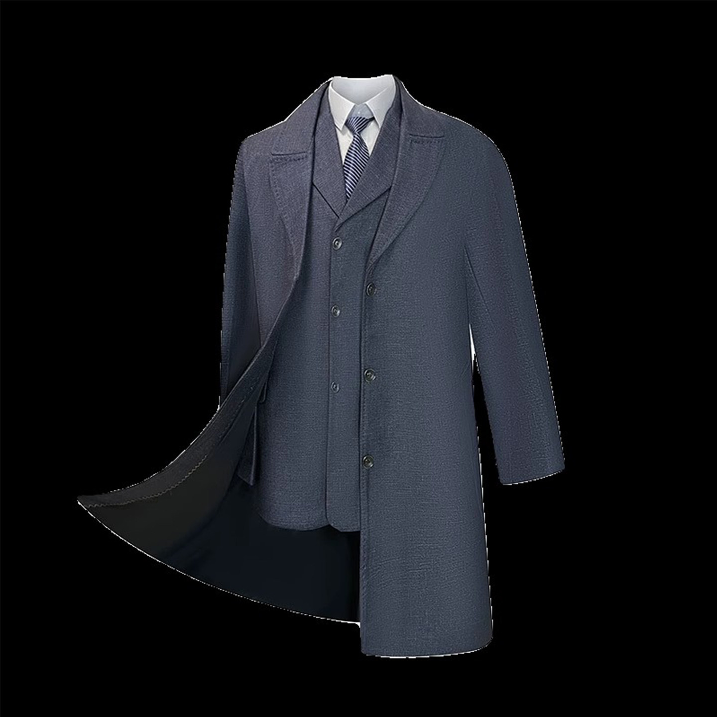 高档寿衣男士棉衣现代西装送终全套年轻送大衣毛呢老老人西服去世
