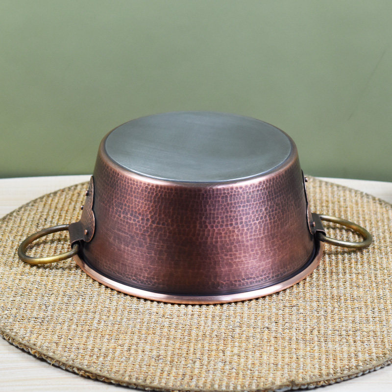 居家鼎紫铜环把串串纯火锅特火锅火锅小铜汤锅川味厚电磁炉铜锅