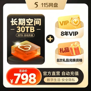 115网盘 8年会员+30TB空间套餐 特惠直充 秒速到账 115网盘扩容