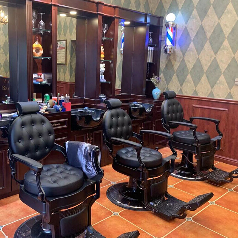 沙龙美发店理发店发廊专用复古可修面刮脸椅子油放倒男士馆剪发头