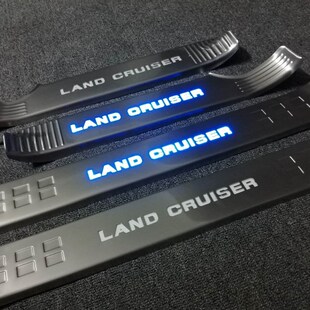08-20款兰德酷路泽迎宾灯踏板LED带灯门槛条 陆巡LC200不锈钢改装