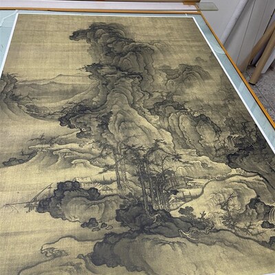 北宋郭熙秋山行旅图宋画山水复制画 5783.2厘米复古风格未装裱
