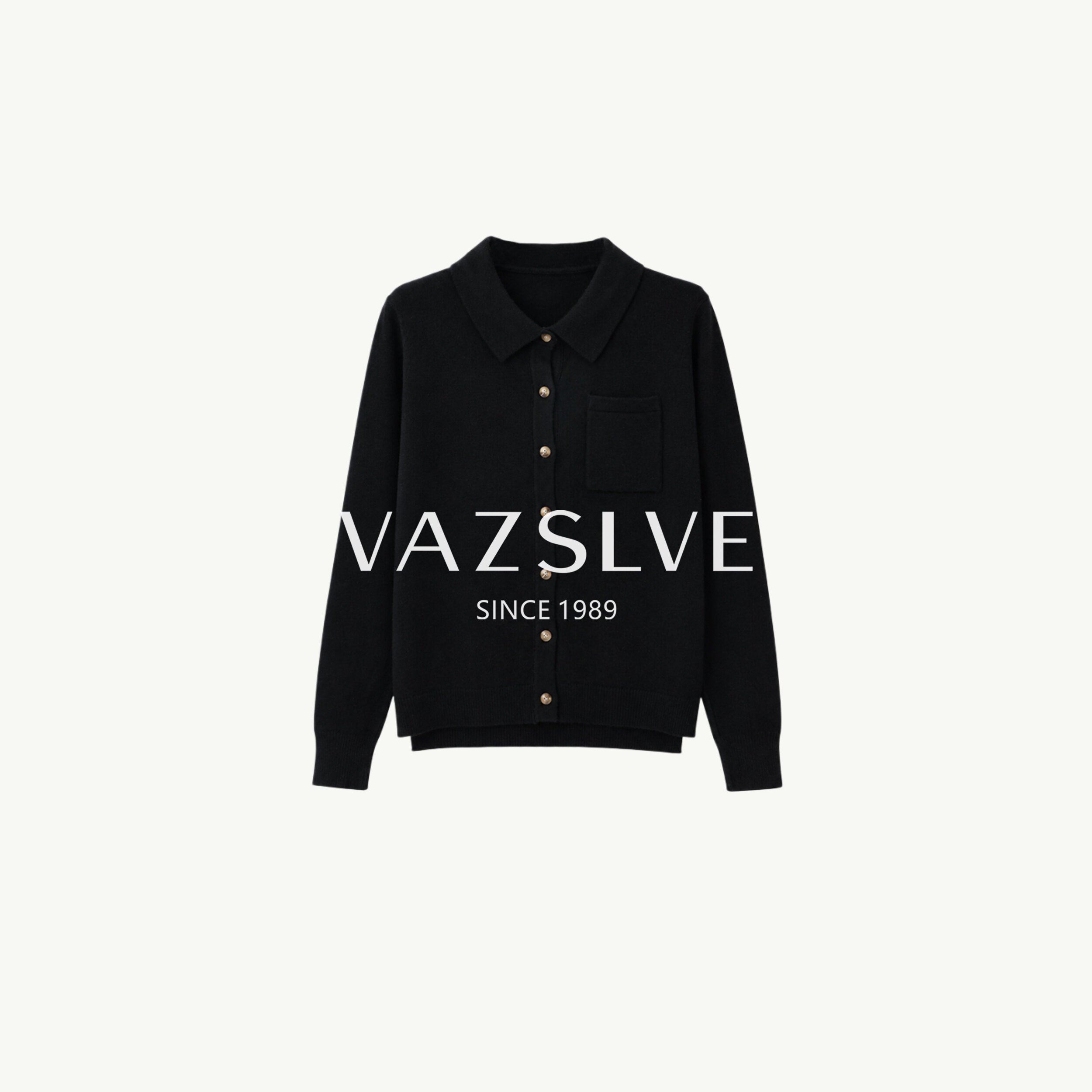 【VAZSLVE/全新奢品】捡漏 翻领文艺口袋针织衫气质宽松衬衫XZ52