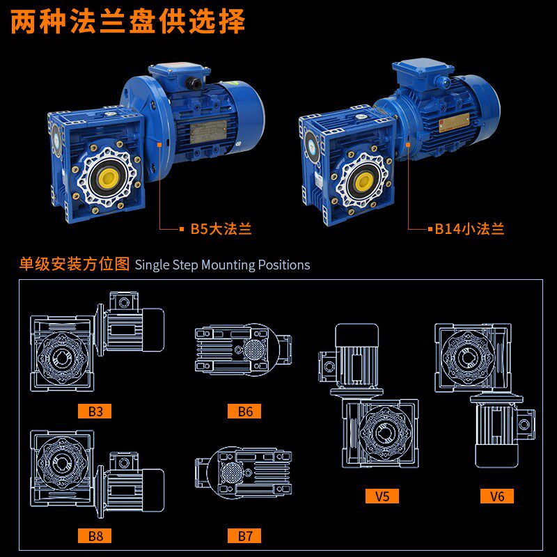 nmrv减速机带电机涡轮蜗杆减速蜗轮减速器小型直角rv减速机一体
