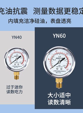 水压表家用自来水检测压力表测试仪净水机器智能马桶2分4分测水管