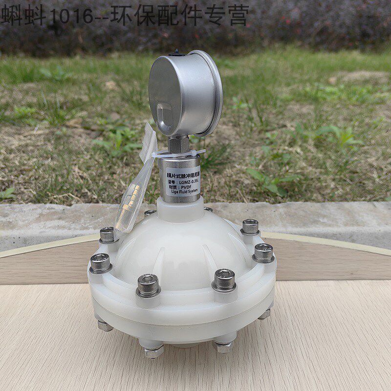 PVDF材质膜片式脉冲阻尼器 DN15/20/25 缓冲器缓冲罐气囊带压力表
