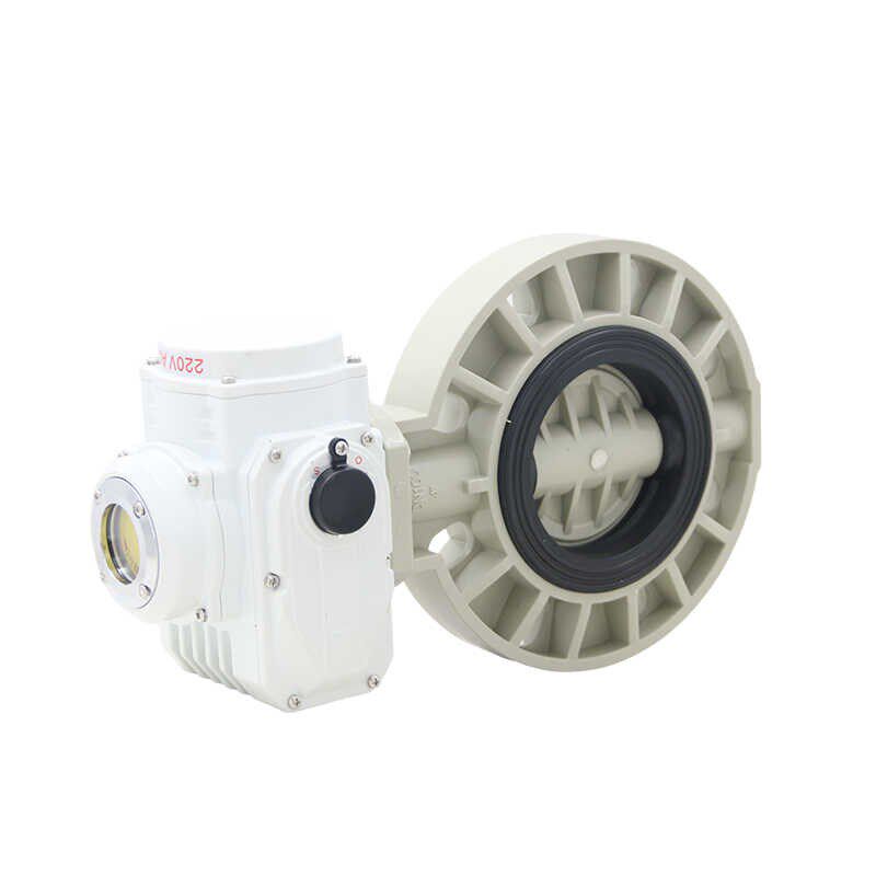 D971X-10S化工环保耐酸碱耐腐蚀PPH对夹式电动塑料蝶阀PPR开关阀