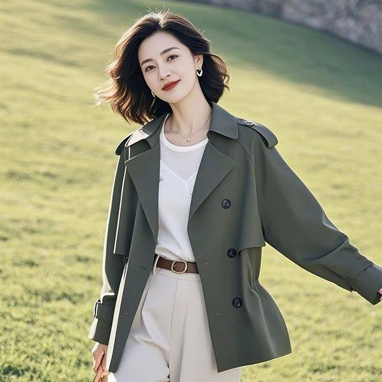 韩版高级感春秋季2025风衣外套女新款洋气胖mm小个子显瘦宽松大衣