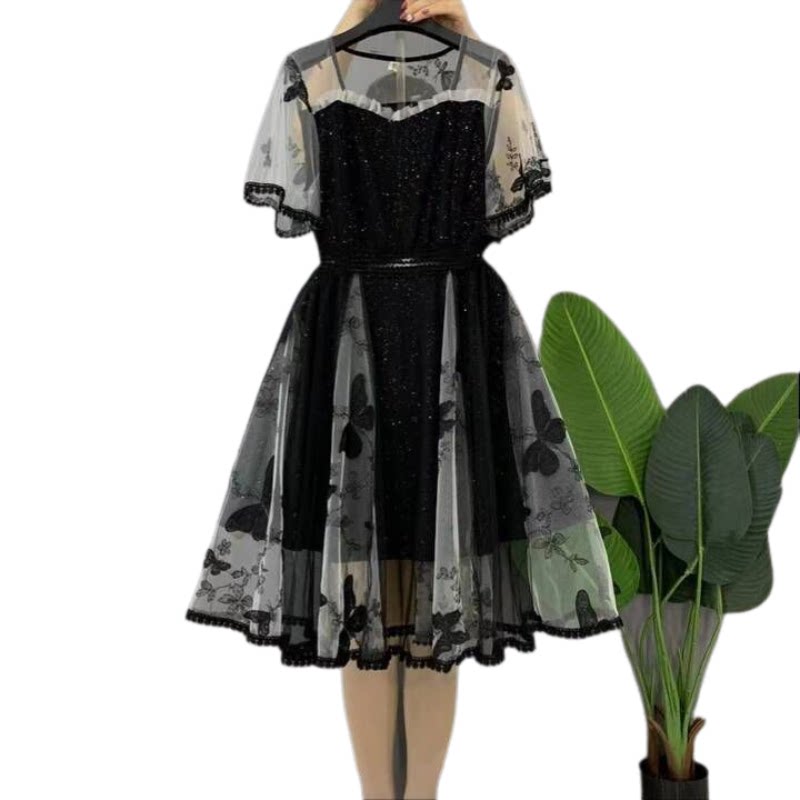 2025大码胖MM短袖甜美春夏季新款连衣裙