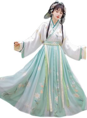 2026新款四时春春秋款汉服魏晋制改良款汉服三件套女款古风交领齐