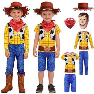 的士尼套装扮儿童cos玩具总动员Toy Story 胡迪衣服万圣节演出服