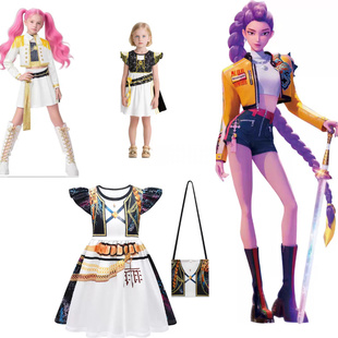 kpop猎魔女团儿童衣服打歌服米拉鲁米佐伊万圣节cosplay女童服装
