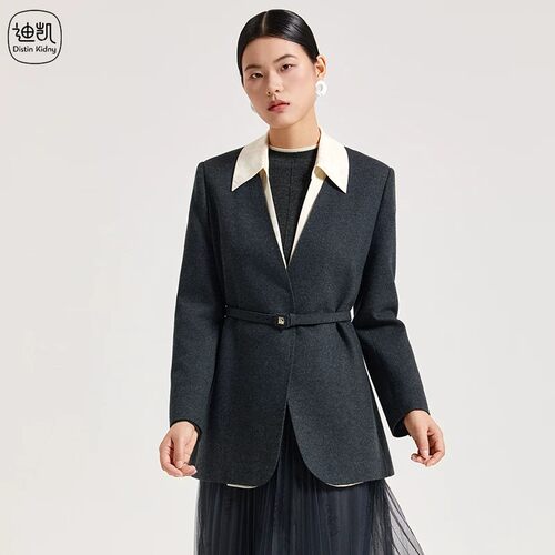 绵羊毛大衣高级感通勤女毛呢外套