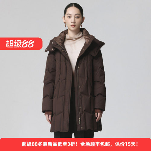白鹅绒连帽加厚保暖外套女羽绒服