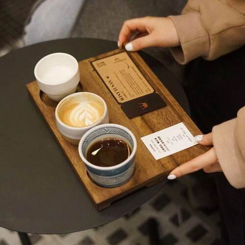 实木咖啡杯托盘木制杯垫威士忌红酒杯托盘品鉴杯托精酿啤酒杯托