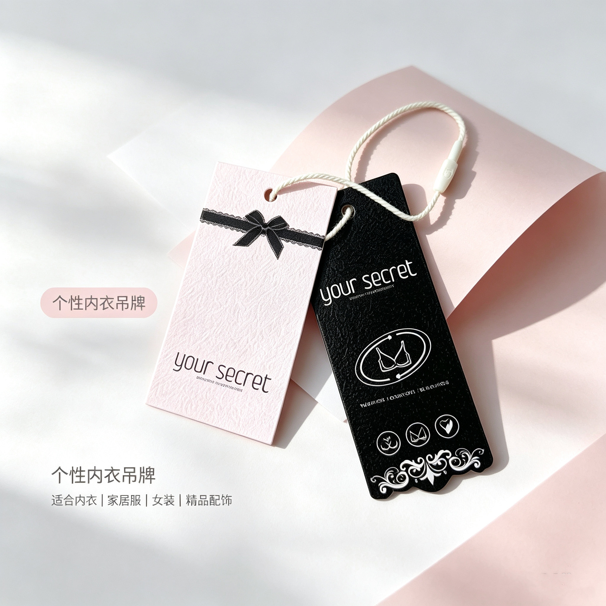 内衣高级吊牌现货服饰女装文胸内裤挂牌定制订做通用服装标签吊卡