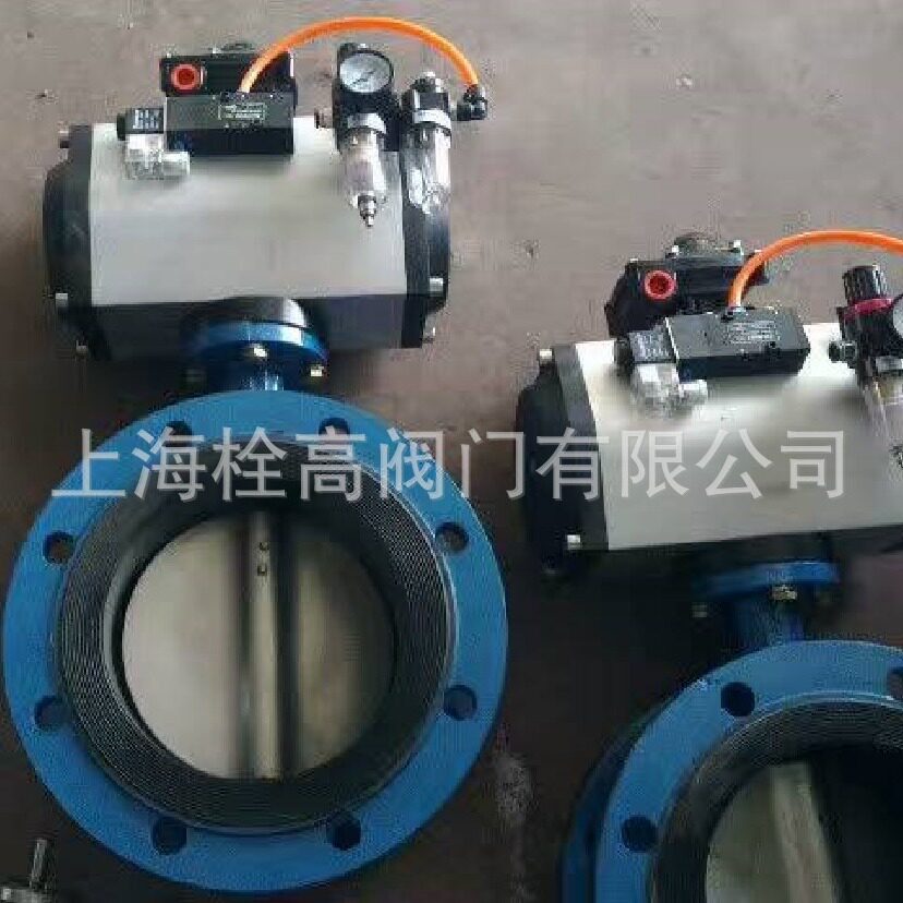 法兰气动软密封蝶阀/D641X-16气动软密封蝶阀 气动法兰软密封蝶阀图片