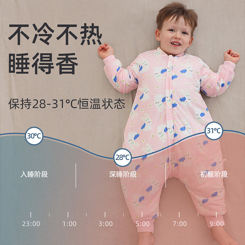 婴儿睡袋宝宝秋冬款加厚防寒婴幼儿童防踢被子神器春秋中大童恒温