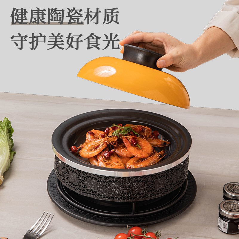 铝合金暖汤炉酒精加热小火锅干锅锅仔浅汤锅小龙虾锅鱼头锅牛蛙锅