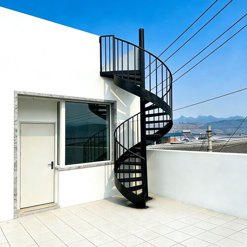 旋转楼梯室内室外阁楼复式别墅家用铁艺楼梯旋转楼梯螺旋楼梯钢板