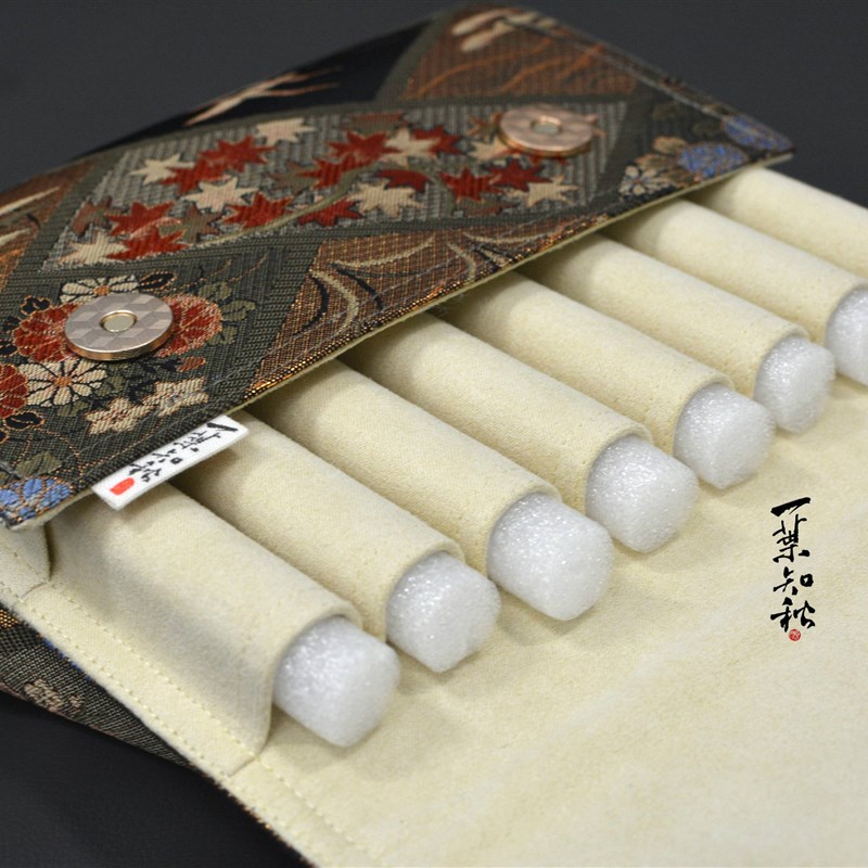知秋家? 一叶知秋 钢笔 笔帘 【枫之鹤语】 手作 西阵织 文具图片