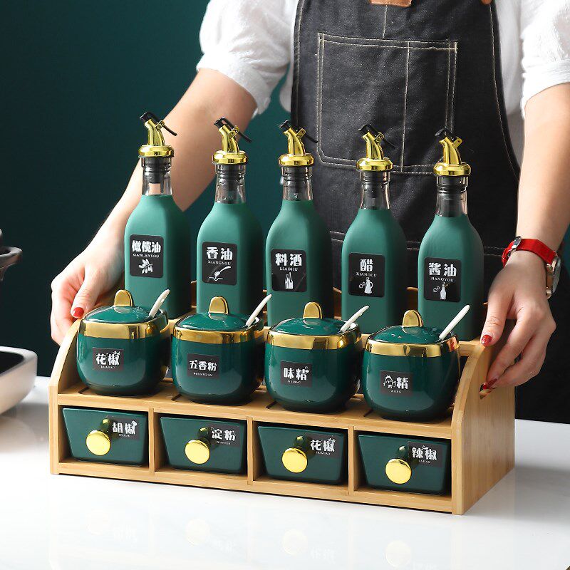 北欧厨房用品佐料罐子调料盒家用创意油瓶调料组合套装收纳调味罐
