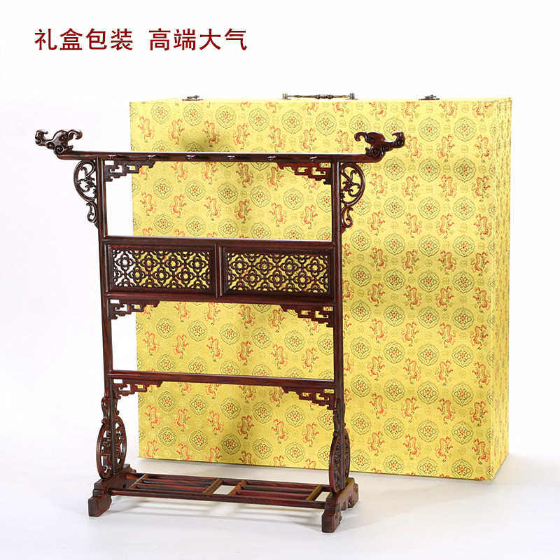 红木毛笔架笔挂实号木质用品大红枝酸文房笔毛笔架子搁书法挂笔