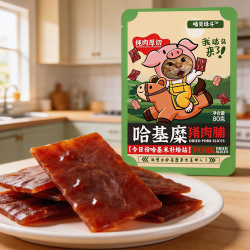 [哈基糜喃贝绿斗猪肉脯] 神人零食靖江猪肉脯休闲原味零食
