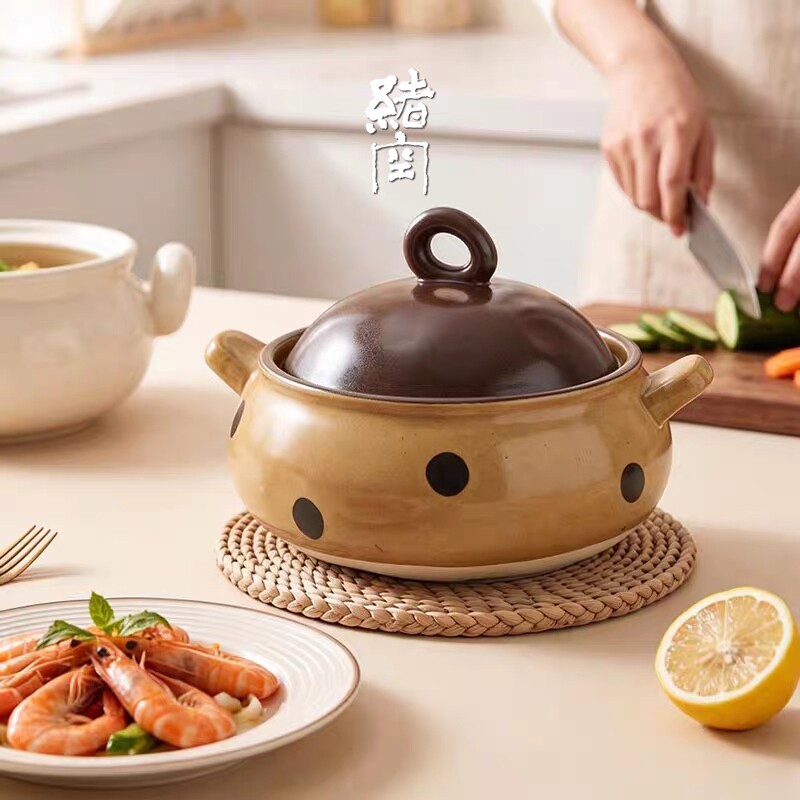 绪空波点双耳汤锅高颜值耐高温