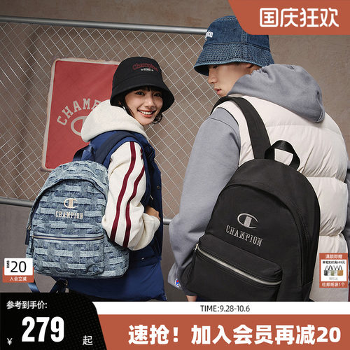 Champion冠军双肩包男女潮流休闲户外校园书包通勤出游季经典格纹