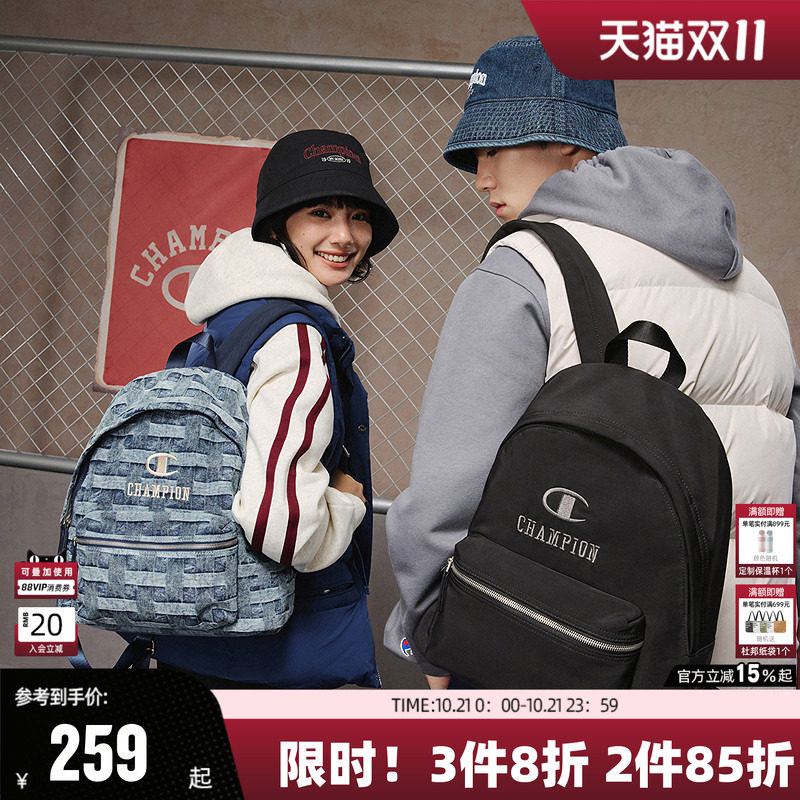 Champion冠军双肩包男女潮流休闲户外校园书包通勤出游季经典格纹