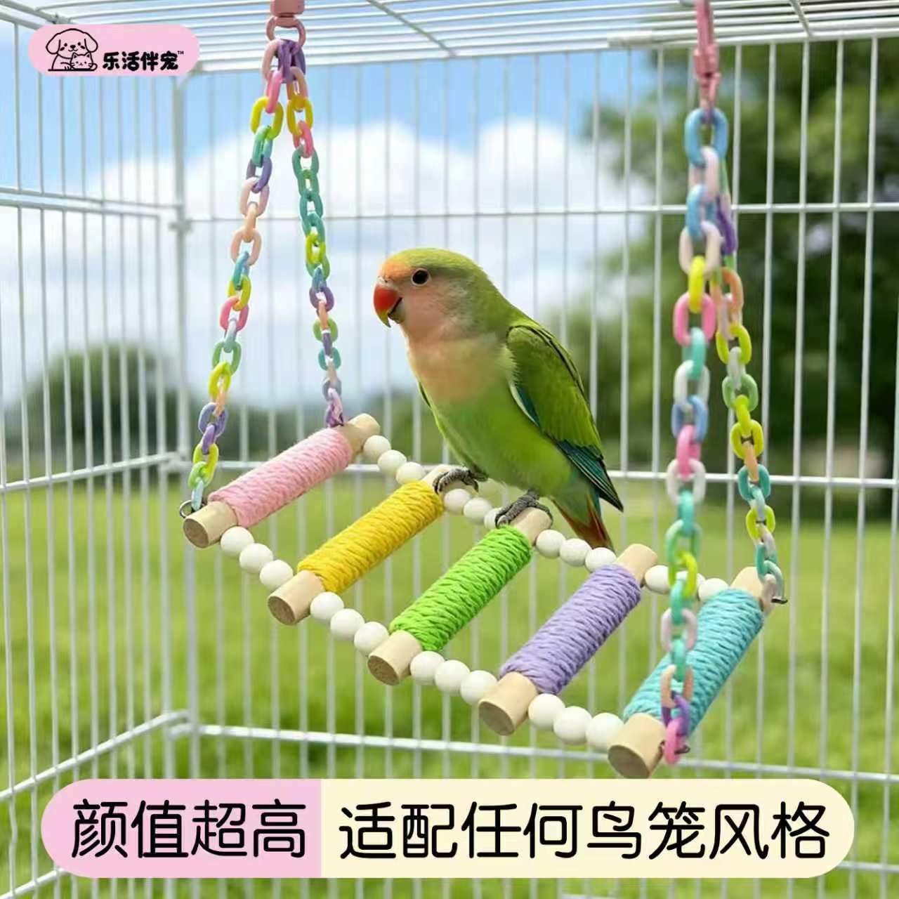 鹦鹉吊床玄凤虎皮秋千牡丹鹦鹉吊桥鸟笼配件鹦鹉玩具鸟类攀爬用具