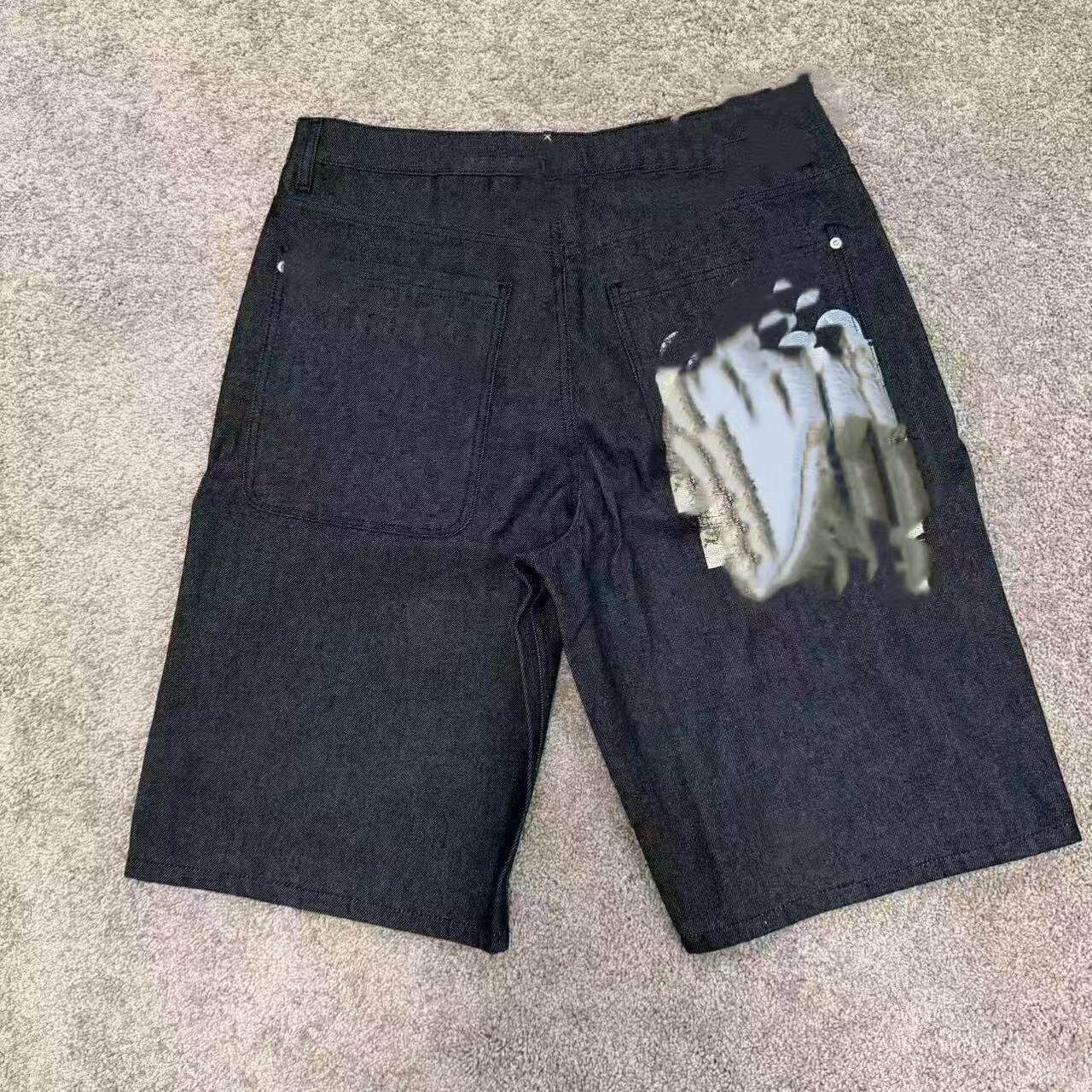 thumbnail for Palm Tree Fountain Print Shorts Denim-