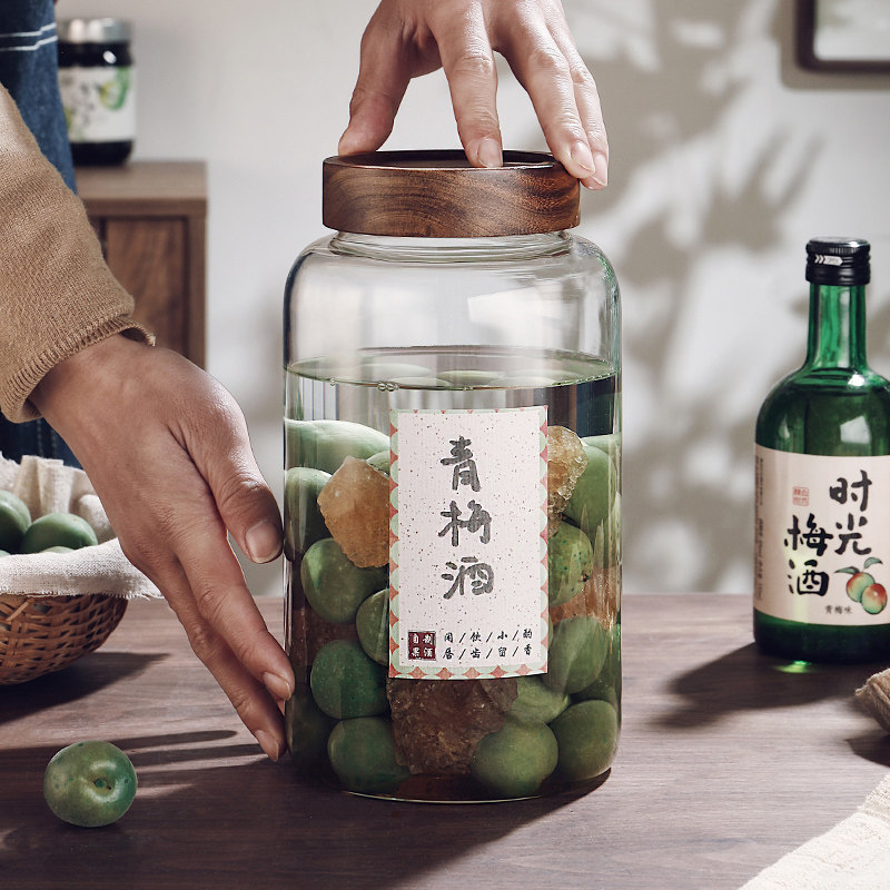 青梅泡酒玻璃瓶家用高档专用密封泡酒罐空瓶带盖酿酒瓶装果酒坛子