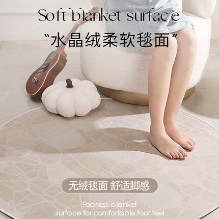 客厅圆形地毯卧室电脑椅子垫家用高级感沙发茶几垫子阳台摇椅地垫