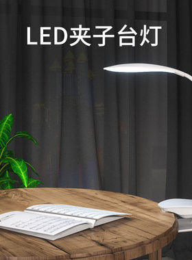 陈凡LED台灯阅读学习USB可充电夹子小迷你卧室床头大学生书桌宿舍