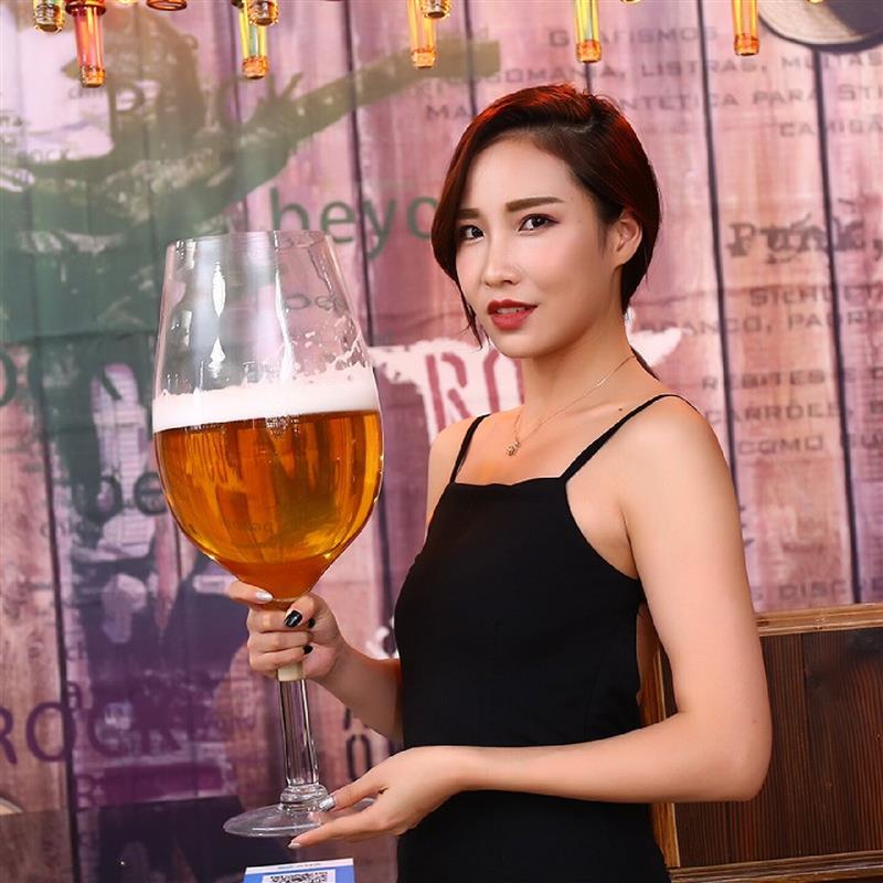 超大号高脚红杯酒杯英雄杯同归于尽巨型啤酒杯酒吧婚礼敬酒玻璃杯