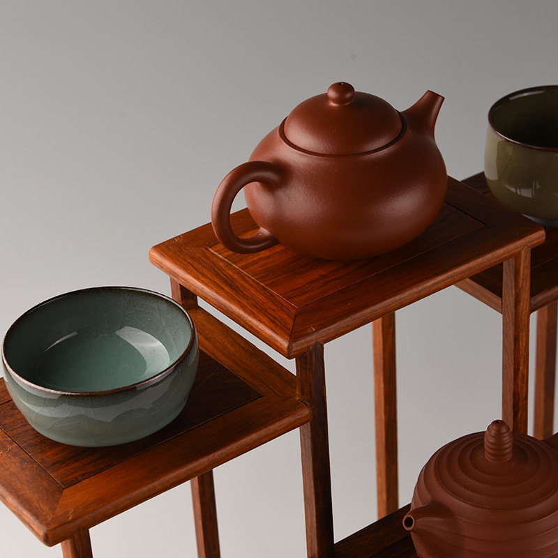 茶壶架紫砂壶摆放架博古架小型茶架子置物架茶杯架放壶架子收纳架