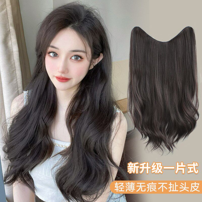 真发发片假发女长发一片式60u型大波浪卷发假发片蓬松增发量接发