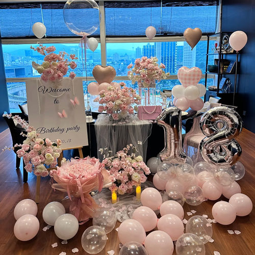 七夕节氛围装饰生日浪漫表白派对
