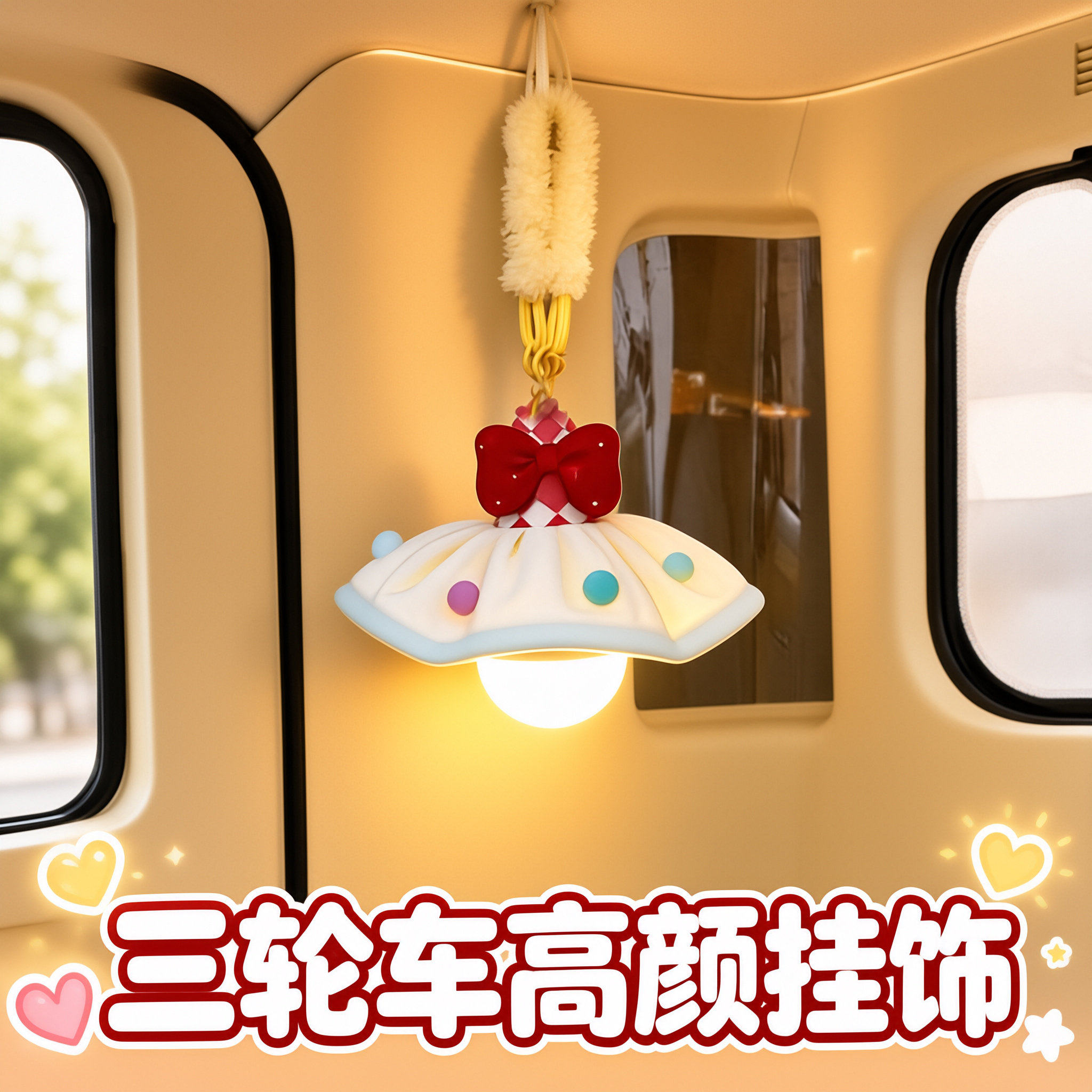 三轮电动车装饰小配件可爱改造挂饰适配爱玛雅迪灯饰小夜灯高颜值