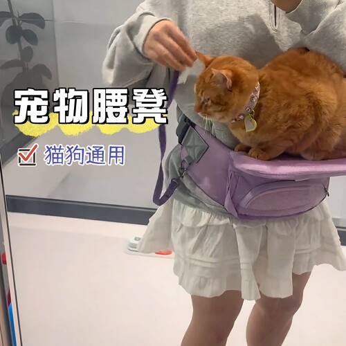 宠物腰凳猫狗通用小型犬坐凳猫咪外出轻便出行猫凳狗凳遛狗包神器