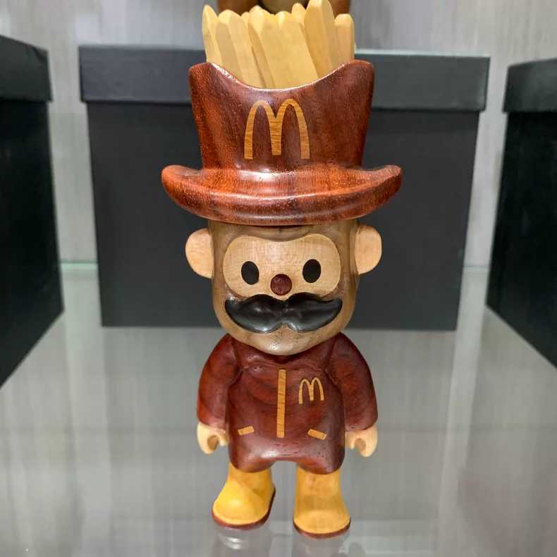 Handmade Wooden Farmer Bob Style McDonald’s Fries Figure Art Toy
