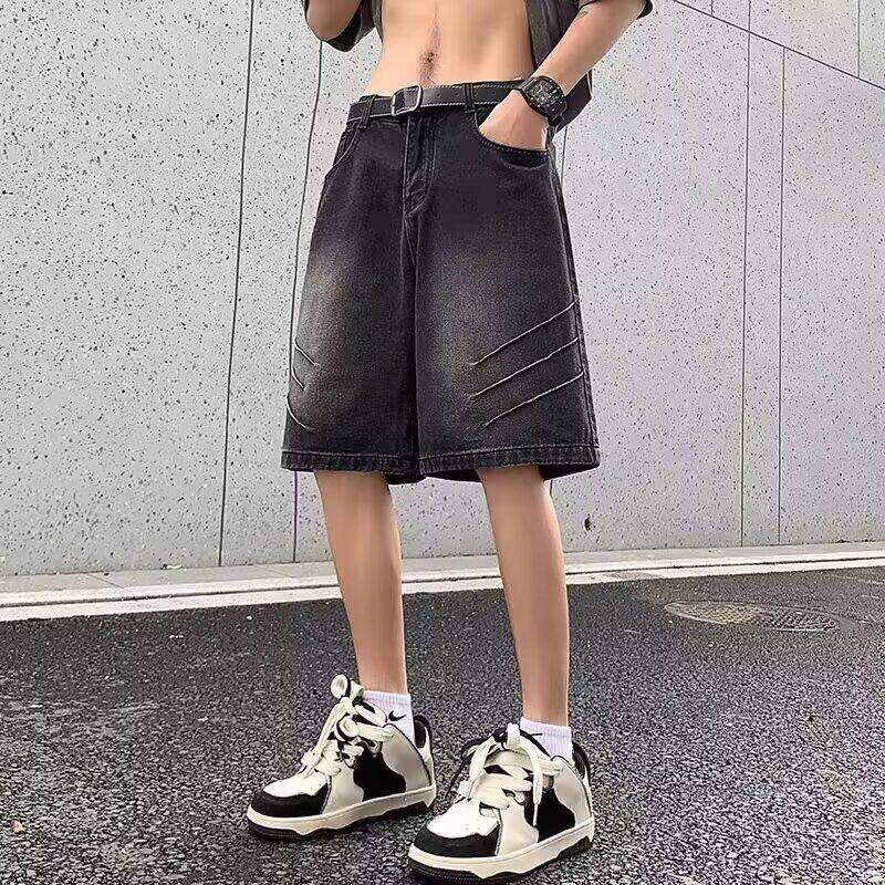 夏季新款美式短裤男潮牌薄款设计感小众宽松大码运动休闲五分裤子