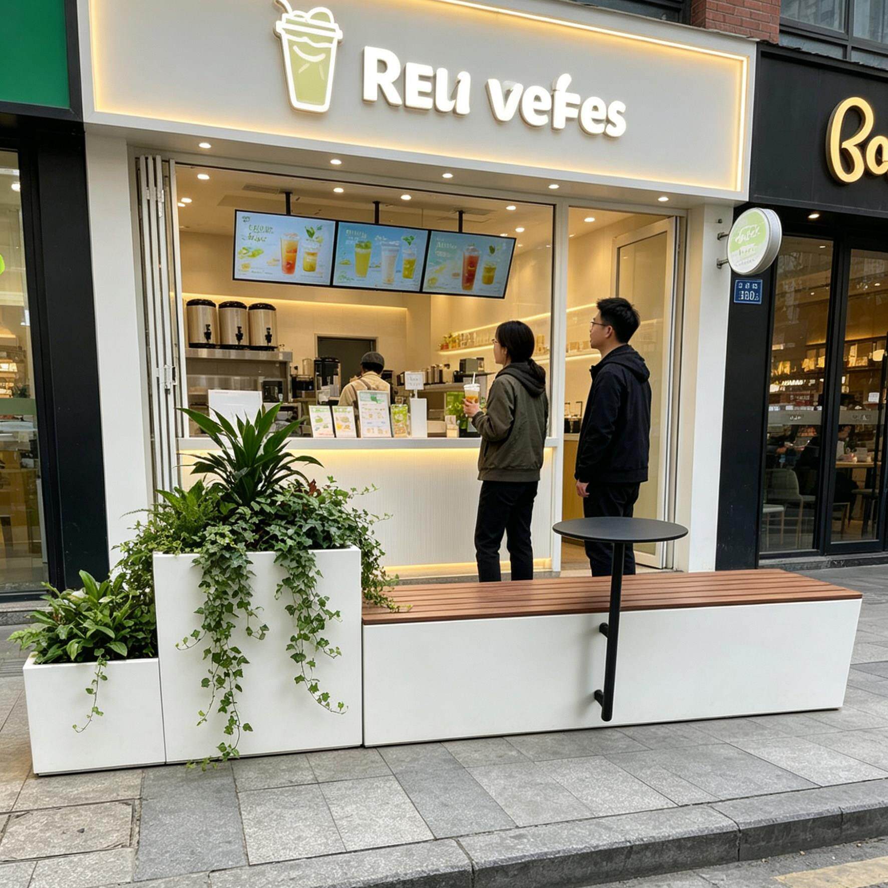户外铁艺花/箱院座坐椅凳组合商业街景观围栏凳休息室外庭花坛花