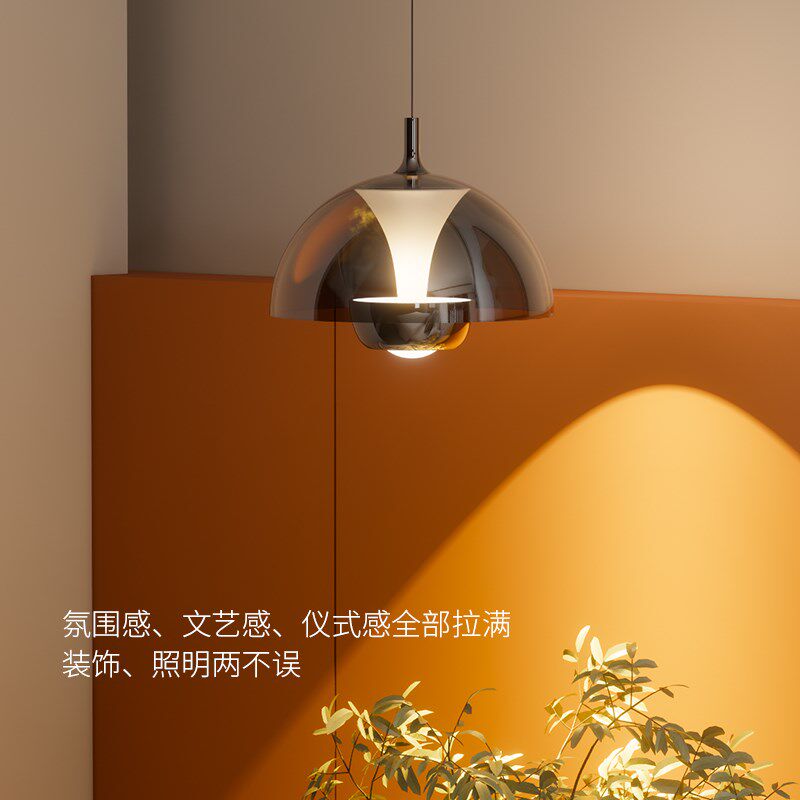 可升降手扫床头小吊灯新款花苞灯卧室玄关餐厅单头长线灯中山灯具