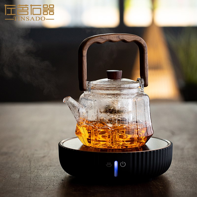 左茗右器电陶炉煮茶器家用高档玻璃烧水泡茶专用煮茶壶养生壶套装