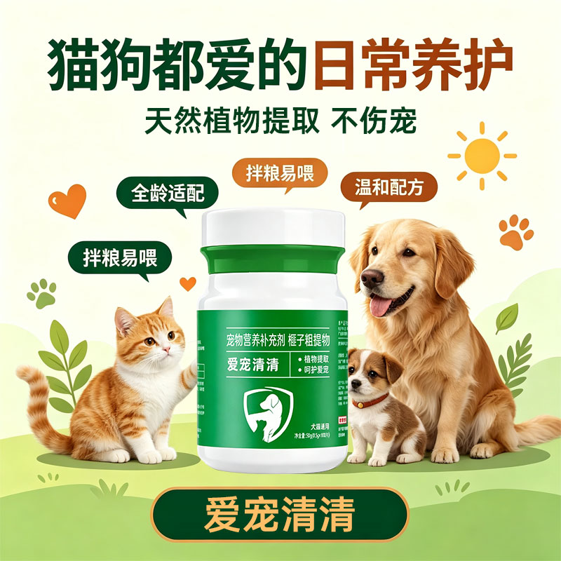 爱宠清清100片奶香口味猫狗通用驱虫饲料原料添加剂