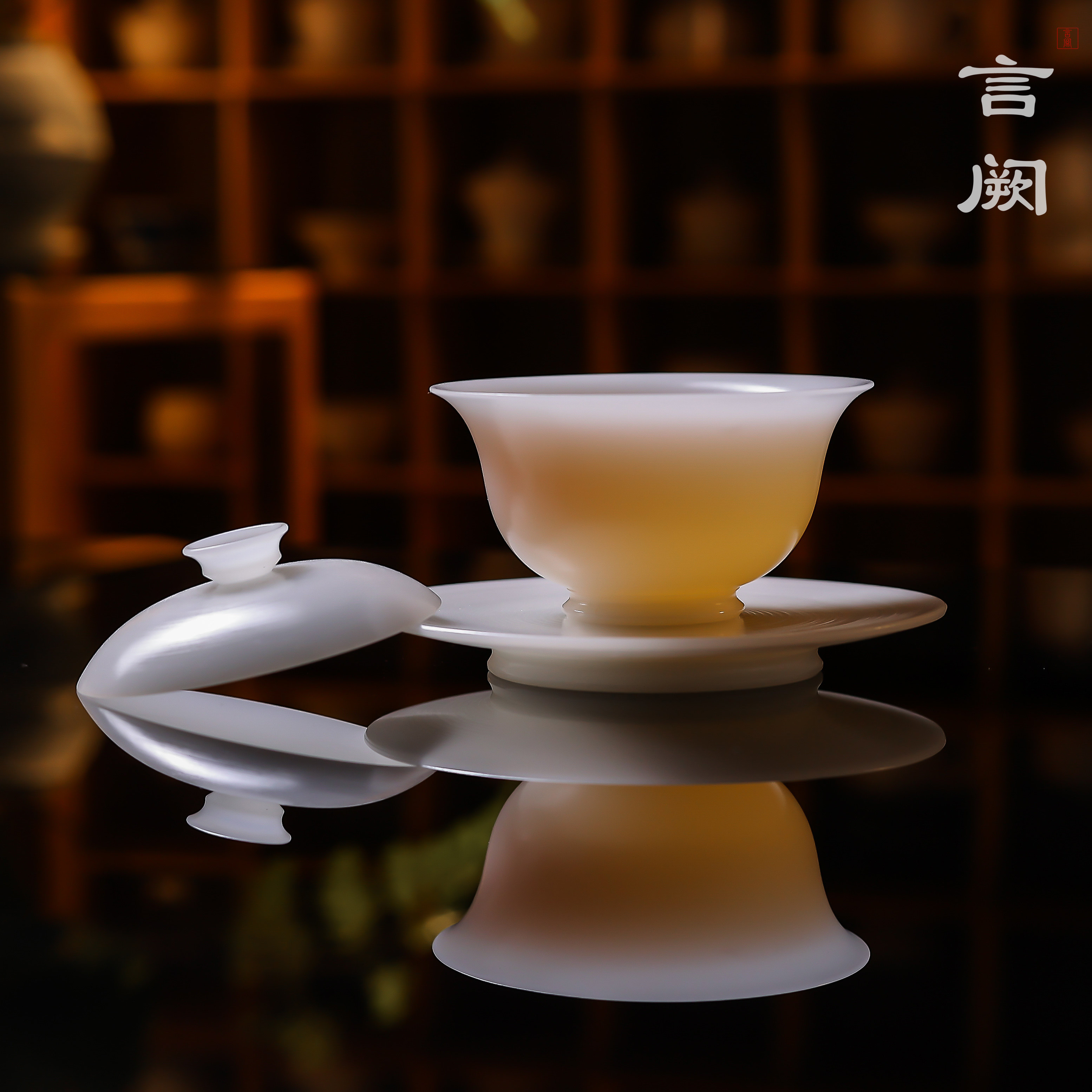 言阙纯手工拉坯璞玉素烧盖碗/一物一拍/联系主播或客服茶具